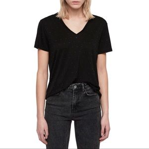 All Saints Black Emelyn Stud Tee